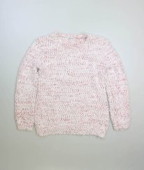 Bílorůžový chlupatý svetr