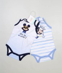 Sada 2ks modré a pruhované tielkové body s obrázkami DISNEY