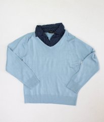 Modrý svetr s košilovým límcem NEXT