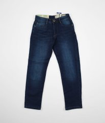 Modré skinny rifle zo silnej bavlny