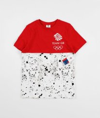 Červenobílé tričko z biobavlny TEAM GB