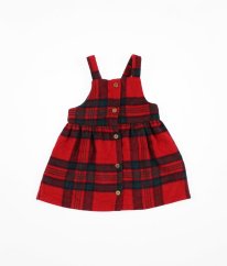 Červená károvaná teplá šatová sukně s vlnou F&F