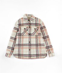 Béžovorůžová teplá košilová bunda s vlnou jaro/podzim F&F