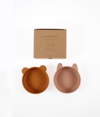 Sada 2 ks silikonových misek Dark Rose/Mustard Vanessa LIEWOOD