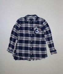 Modrobílá flanelová károvaná košile H&M