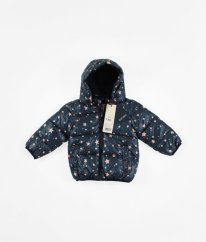 Tmavě modrá zimní bunda s hvězdičkami BLUE SEVEN