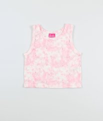 Smotanovoružový top zo silnej bavlny Barbie C&A
