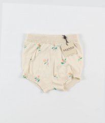 Světle meruňkové úpletové svetříkové kalhotky/kraťasy s květy MARMAR COPENHAGEN