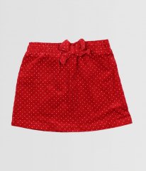 Červená manšestrová sukně s puntíky DUNNES