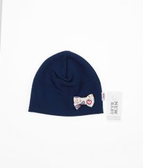 Modrá čepice s mašličkou NEW BABY