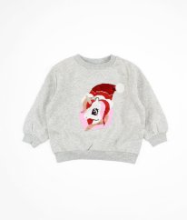 Šedá silnější vánoční mikina s flitrovým obrázkem H&M