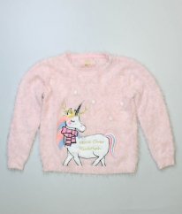 Růžový plyšový vánoční svetr PRIMARK