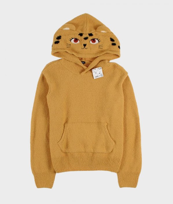 Medová svetrová mikina s kapucňou leopard KIABI