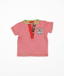 Červenobílé proužkované tričko ze silnější bavlny BONDI