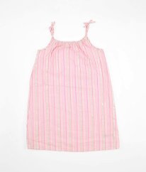 Barevné proužkované krepové šaty se stříbrnou nití