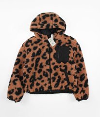 Hnědá leopardí beránková bunda GEORGE