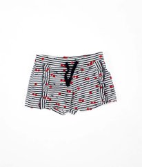 Bílomodré proužkované kraťasy s třešněmi PRIMARK