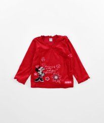 Červená zamatová mikina s výšivkou DISNEY