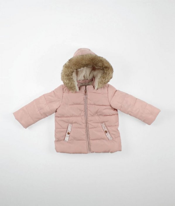 Růžová zimní bunda s kožíškem F&F