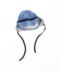 Modrá semišová čepička s kšiltem (41 cm)