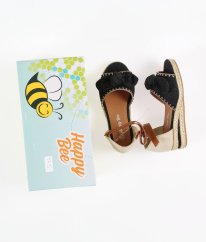Béžovočerné sandálky (EU 28, měřená stélka17,5 cm) HAPPY BEE
