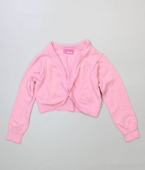 Růžový svetřík na knoflík
