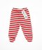 Červenobílé proužkované tepláčky s tlapkami z biobavlny CANBOLI