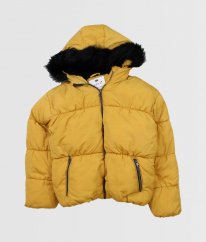 Okrová velmi teplá zimní bunda s kožíškem uvnitř F&F