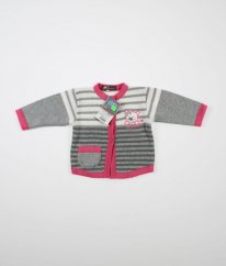 Šedorůžový proužkovaný svetr