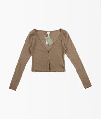 Bežové rebrované zapínacie tričko/blúzka H&M