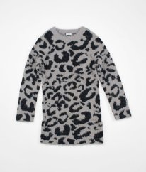 Fialovošedé svetrové leopardí šaty NEXT