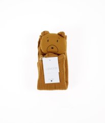 Karamelově zlatý MUŠELÍNOVÝ mazlíček z biobavlny Bear Robbie LIEWOOD