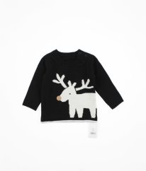 Černý vánoční svetr se sobíkem GEORGE