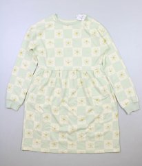 Krémovozelené mikinové šaty s květy NUTMEG