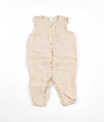 Béžový lněný kalhotový overal H&M