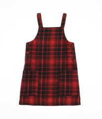 Červenočerná károvaná šatová sukně s vlnou a stříbrnou nití F&F