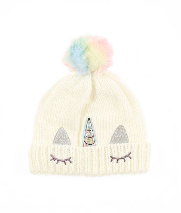 Béžová zateplená čepice se stříbrnou nití