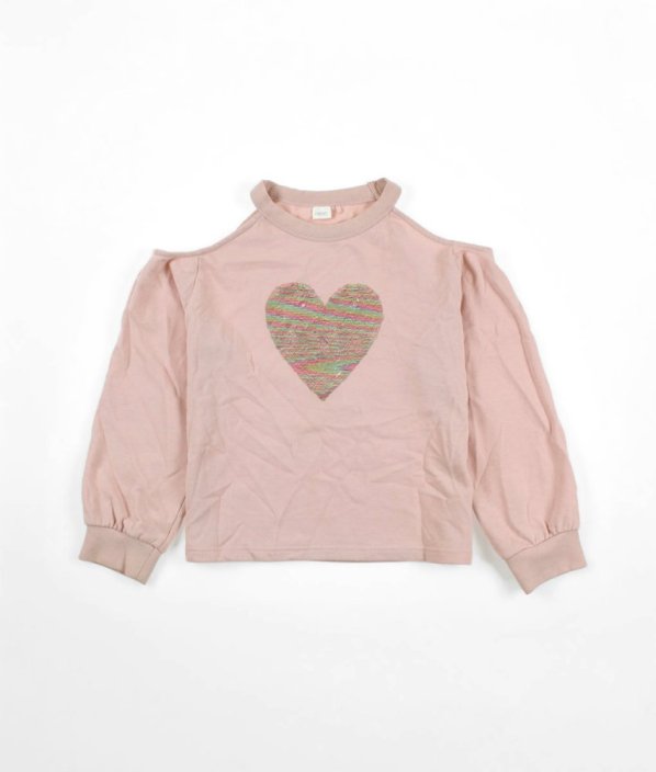 Ružová silnejšia mikina s flitrovým srdcom NEXT