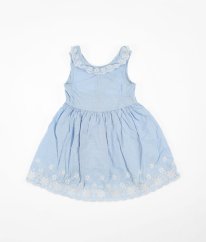 Modré šaty s výšivkou a se spodničkou PRIMARK
