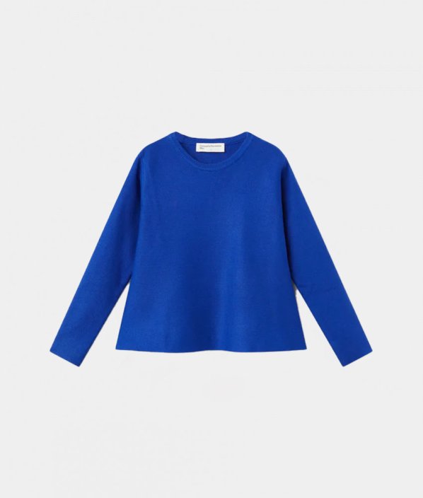 Azúrovo modrá sveterová tunika s jemným leskom COMPANIA FANTASTICA