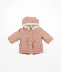 Starorůžová zimní bunda s kožíškem PRIMARK