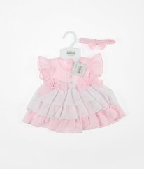 Růžovobíé šaty, kalhotky a čelenka NURSERY TIME