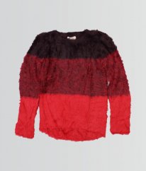 Červený chlupatý svetr H&M