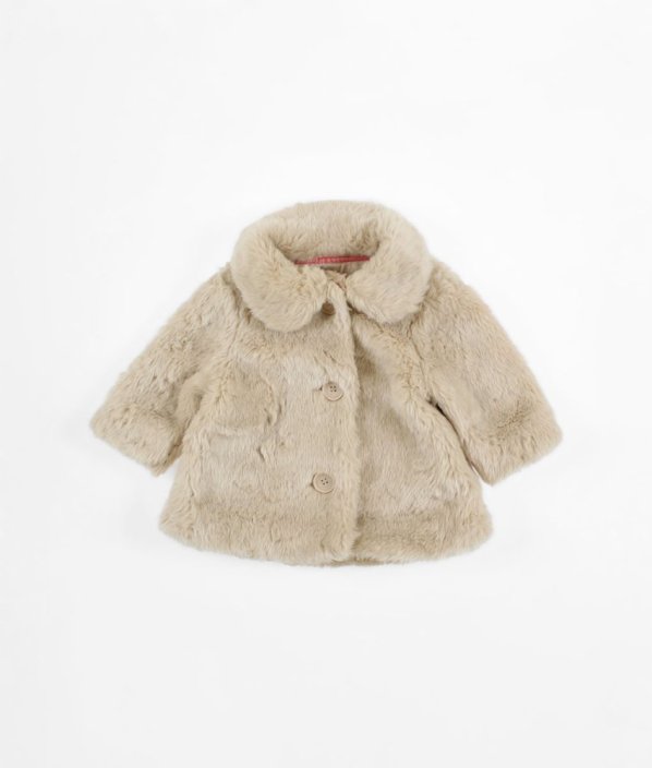 Béžový plyšový kabát MOTHERCARE