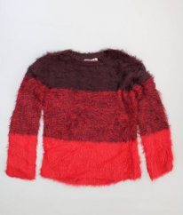 Červenovínový chlupatý svetr H&M