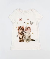 Biele tričko s mačičkami H&M