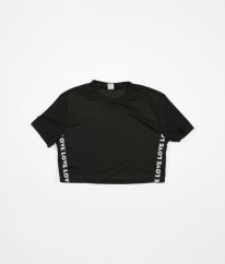 Černé sportovní crop tričko