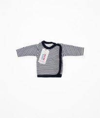 Bílomodré proužkované triko NEW BABY