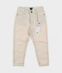 Béžové lněné kalhoty KIABI