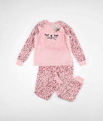 Růžová plyšová leopardí mikina a tepláky LILY & DAN